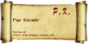 Pap Kázmér névjegykártya